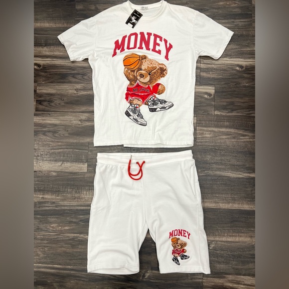 Retro Label Other - Retro Label White Graphic T-Shirt and Short Set